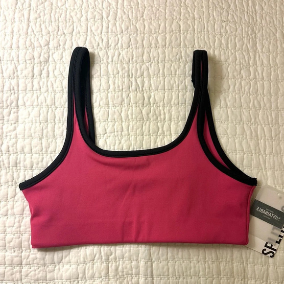 NWT Splits59 Cait Recycled Techflex Bra - Lychee/Black XS - Picture 2 of 3